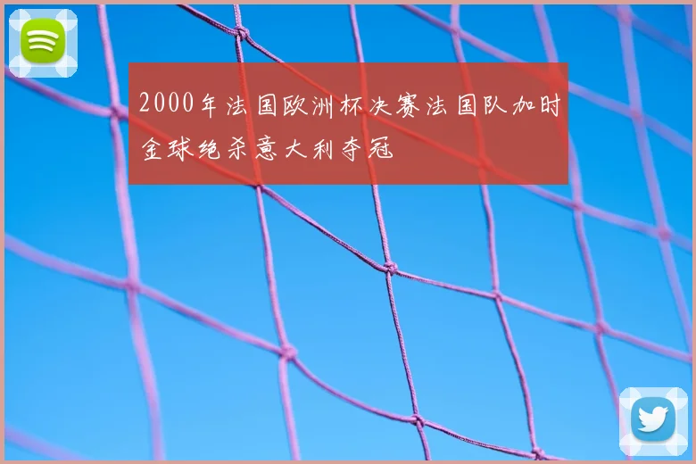 2000年法国欧洲杯决赛法国队加时金球绝杀意大利夺冠